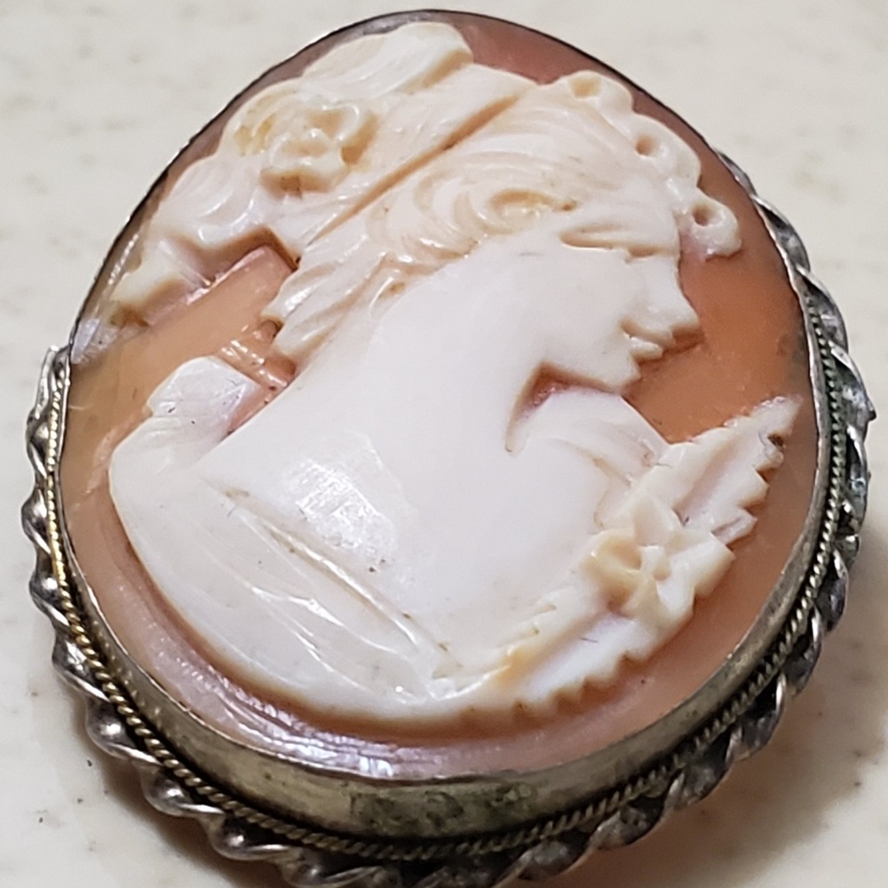 vintage cameo silver